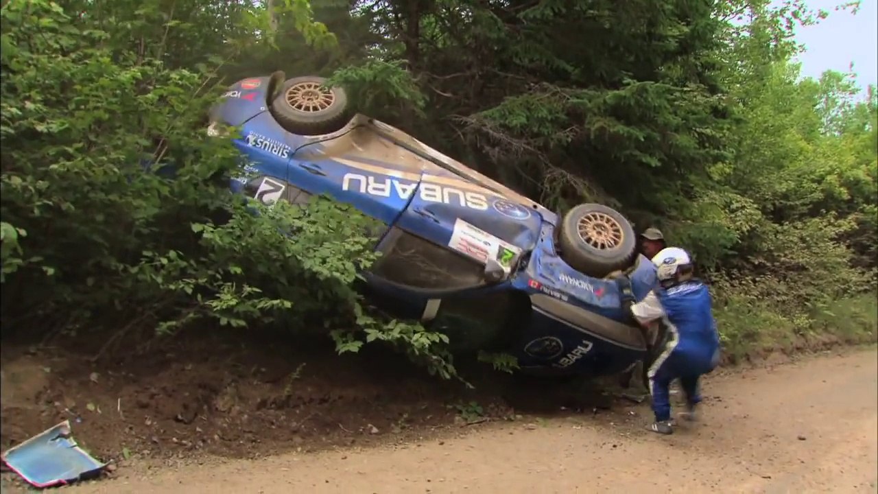 Crash violent en rallye : 2 tonneaux pour la Subaru - Vidéo Dailymotion