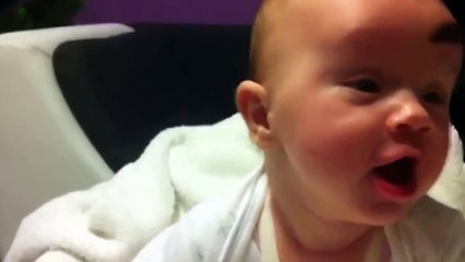 Dad and baby having fun