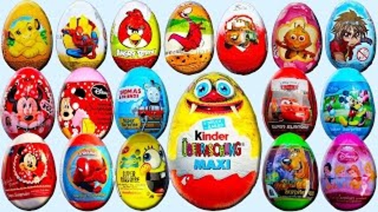 Surprise Eggs Kinder Surprise Barbie Frozen Disney Pixar Cars Thomas and friends Spongebob
