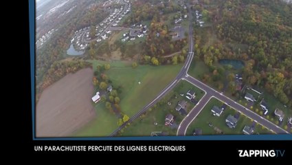 Un parachutiste heurte une ligne électrique au moment de l'atterrissage