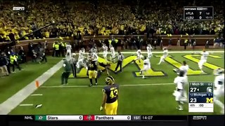 Michigan State Beats Michigan On Punters Fumble On Last Play Of The Game (HD)