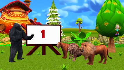 Animals Cartoons 123 Numbers Song | Nursery Rhymes For Children | Animals 123 Song Video F