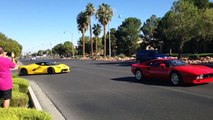 Ferrari LaFerrari and Ferrari GTO leaving car show