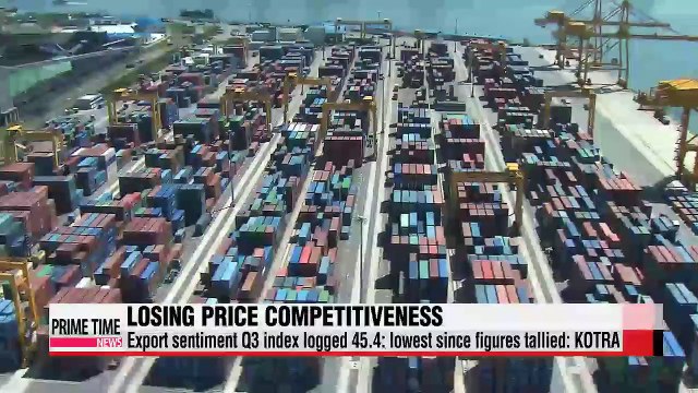 Korean exporters' price competitiveness expected to fall