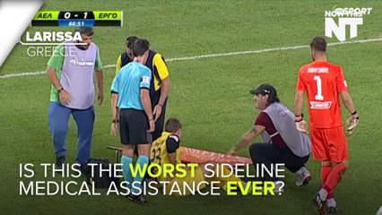 World's Worst Sideline Medical Team Falls With Player On Stretcher