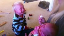 Baby Micah Laughing Hysterically at Sister Crying
