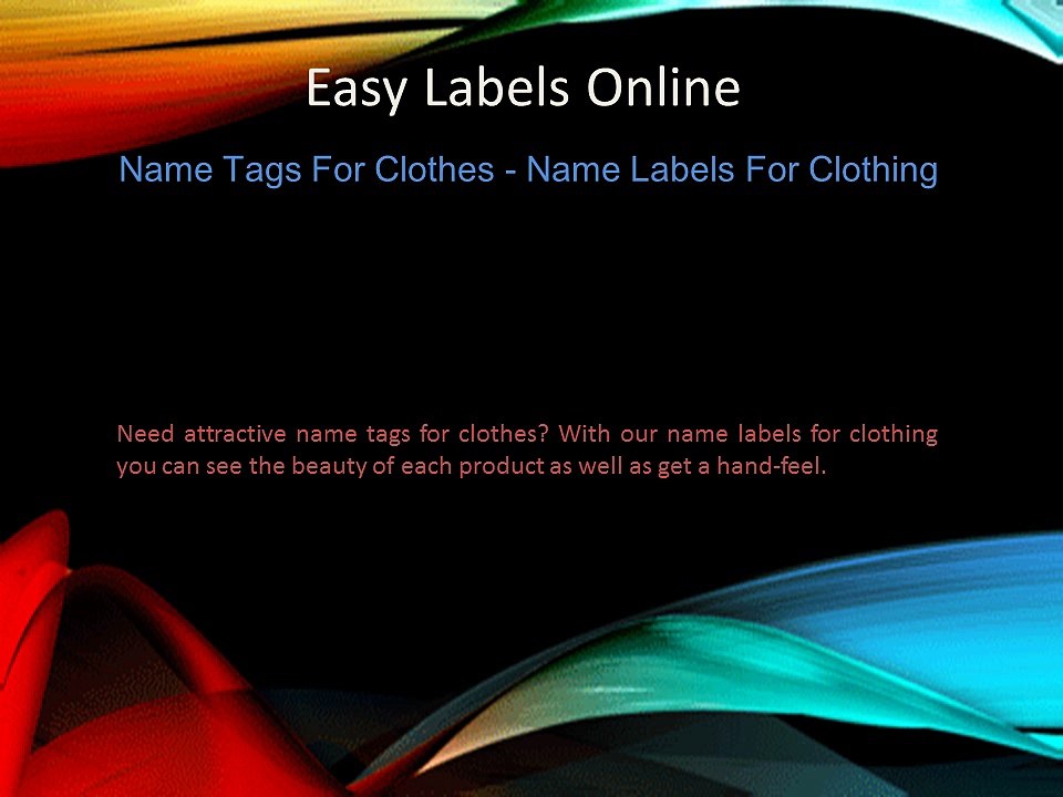 Garment label manufacturer - Easy Labels Online