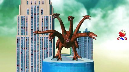 Dragon Cartoon Destroying City And Singing Finger Family Children Nursery Rhymes