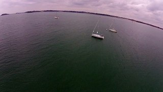 Lancement drone depuis voilier - Baie de St-Malo