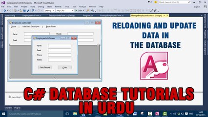 下载视频: P(4) C# Access Database Tutorials In Urdu - Reloading And Updating Data