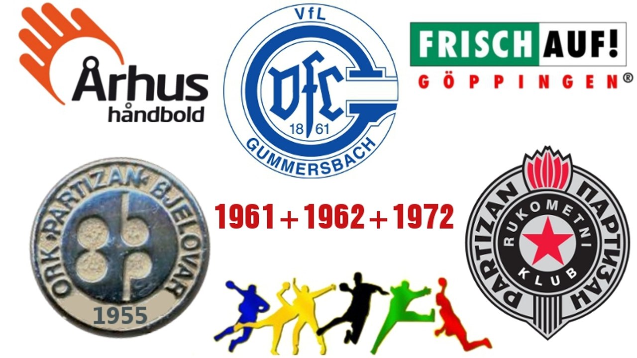 Handball гандбол 1961 62 RK Partizan Bjelovar, Aarhus GF Håndbold,Frisch Auf Göppingen VfL Gummersbach RK Partizan