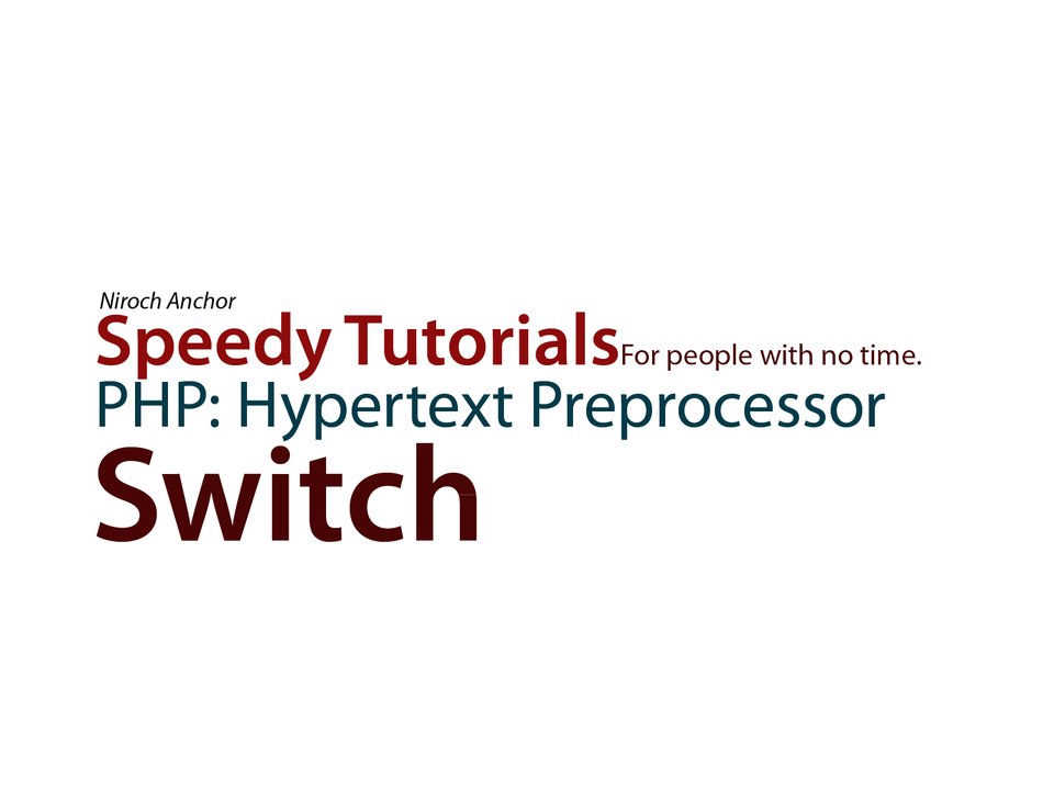 Speedy Tutorial PHP 05 Switch