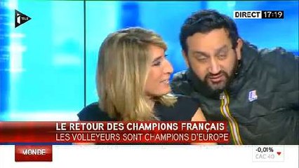Cyril Hanouna s'incruste sur le plateau d'iTélé pour féliciter les volleyeurs