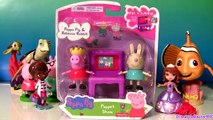 Play Doh Peppa Pig Puppet Show & Rebecca Rabbit Playing in PlayDoh Muddy Puddles by Funtoy