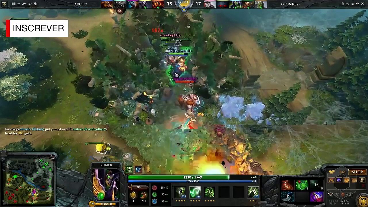 N0tail Both Tiny Wisp  Miracle- Rubick Mid 4v5 monkey vs PR Dota 2