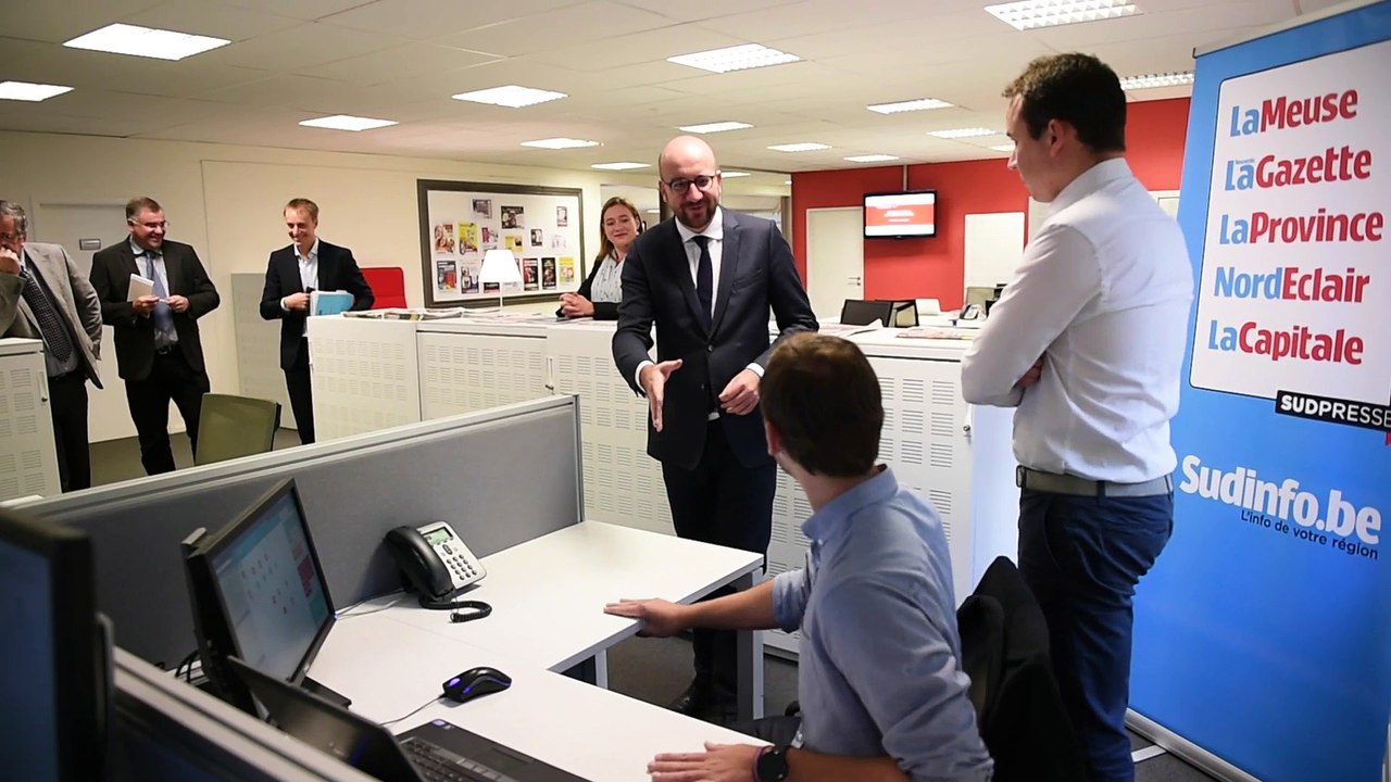 Visite du Premier ministre, Charles Michel, chez Sudpresse