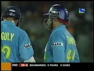 4,4,6,4,4,4, Virender Sehwag blasts 26 of an over.
