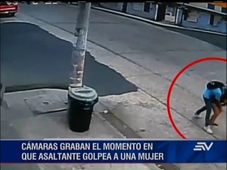 Guayaquil: Cámara graba el momento en que asaltante golpea a una mujer