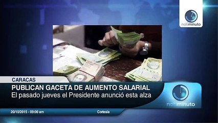 Publican aumento salarial en Gaceta Oficial