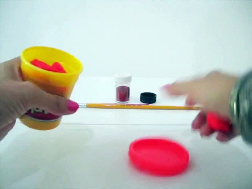 How to make Play Doh Red Glitter Lips Play Doh Craft N Toys