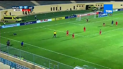 طرد للاعب حرس الحدود علي الفيل بعد تدخله العنيف على أحمد رفعت