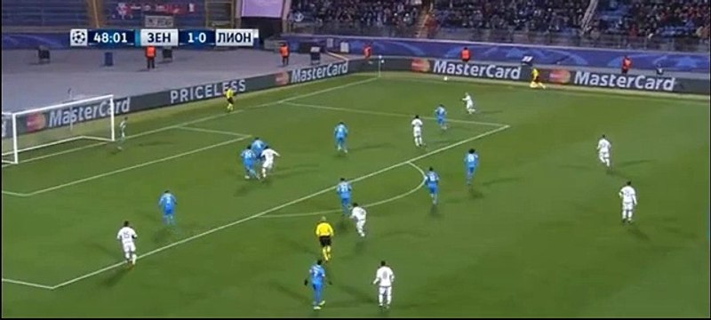Fantastic Alexandre Lacazette 1:1 . Fc Zenit St Petersburg vs Olympique Lyonnais . 20-10-2015
