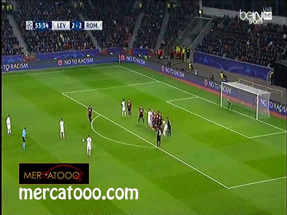 هدف روما الثالث في باير ليفركوزن