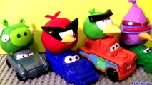 Play Doh Cars Angry Birds Space Mater & Lightning McQueen as Red Bird and Bad Piggies Disn
