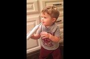 Kid Thinks Toothbrush Is An Instrument