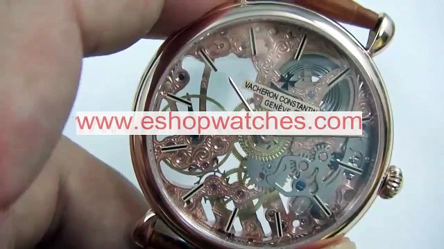 watches review-02317-swiss replica Vacheron Constantin Rose Gold Skeleton