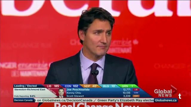 Canadian Prime Minister Justin Trudeau talking about Hijabi Muslim Woman in his Winning Speach 2015(2)