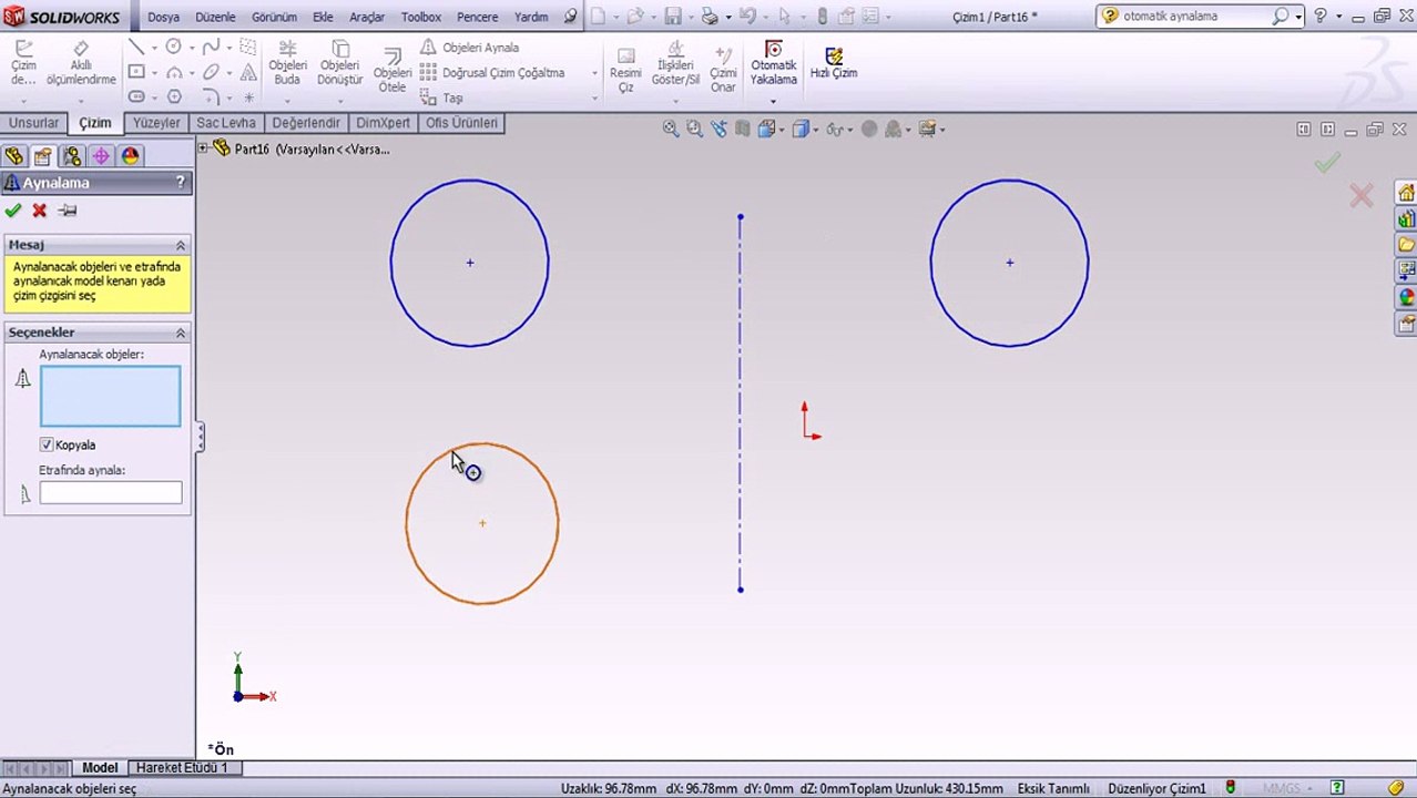 3d cad solidworks aynalama