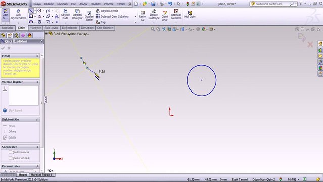 solidworks video türkçe daire çizimi