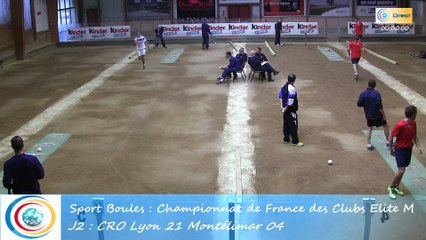 Troisième tour, tir rapide en double, CRO Lyon contre Montélimar, Club Elite Masculin J2, Sport Boules, saison 2015 / 2016