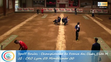 Premier tour, tir rapide en double, CRO Lyon contre Montélimar, Club Elite Masculin J2, Sport Boules, saison 2015 / 2016