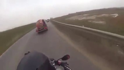 Motorcyclist Tries To Skip Traffic and Pays For It --by Funny Videos Collection
