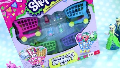 Anna Elsa & Belle Shopping For Shopkins Shopping Cart Sprint Game NEW CARTS 2016 Disney Frozen