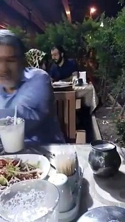 Cat Want to Eat with Man in Hotel