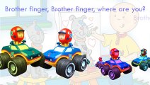The Caillou Finger Family Song Daddy Finger Nursery Rhymes with cars Full animated cartoon