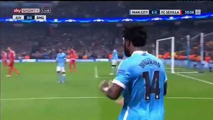 Man City 1-1 Sevilla Half Time Goals & Highlights - UCL - 21.10.2015 HD