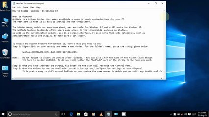 How To Enable GodMode In Windows 10/8.1/8/7 HD