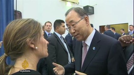 Ban Ki-moon meets Mahmoud Abbas