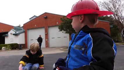 Toy Fire Trucks Videos for Children Kids playing with Tonka Toy Fire Trucks at the Fire St