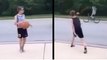 Thuggish Kid Playing Basketball Doesn't React Well To Getting Disrespected