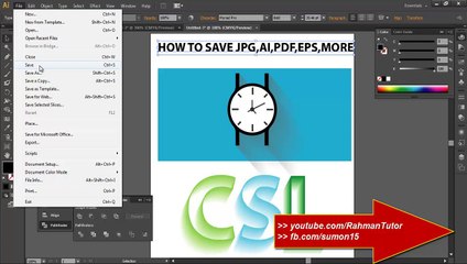 how to save JPG,AI,PDF more tutorial bangla -Rahman tutor