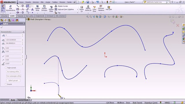 solidworks tutorial türkçe Eğri çizimi