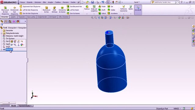 solidworks tutorial türkçe Ekran kontrolleri