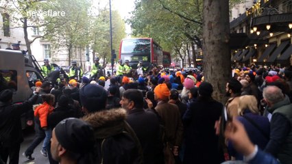 Mounted Police at Sikh protest in London