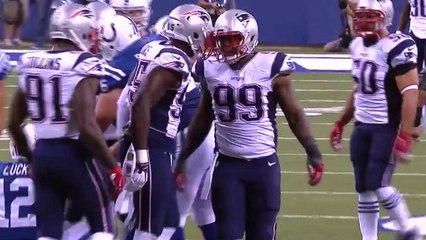 Patriots Dominique Easley and Chandler Jones sack Colts Andrew Luck for 11 yards