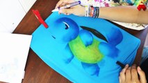 SPEED PAINTING: Schiggy / Squirtle (Pokemon) ANIME AIRBRUSH T SHIRT DESIGN | DIY Do It You